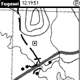 Topo Map uploaded to Palm Vx with waypoint